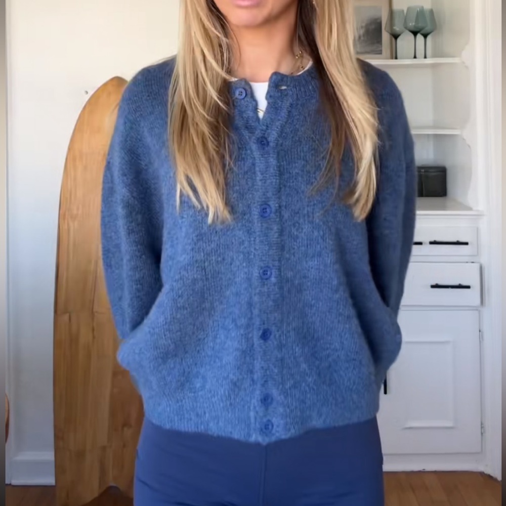 Daily Drills Navy Knit Button-Up Sweater